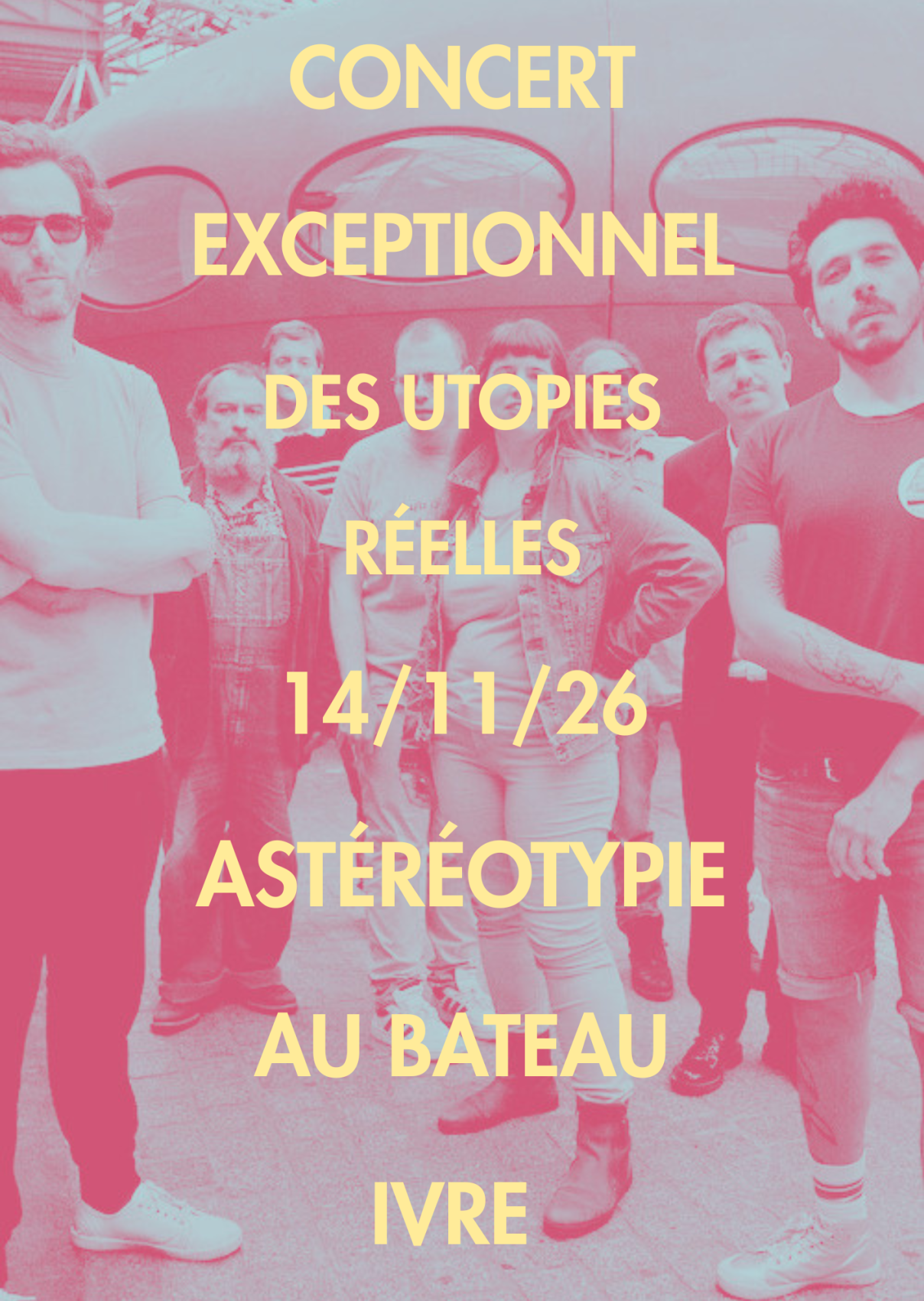 Concert exceptionnel d'Astéréotypie au BATEAU IVRE pour le Festival du Cinéma des Utopies Réelles - 14 novembre 20026 à TOURS
